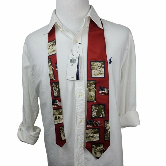 Chaps Ralph Lauren Sports Theme Silk Necktie - Picture 1 of 6